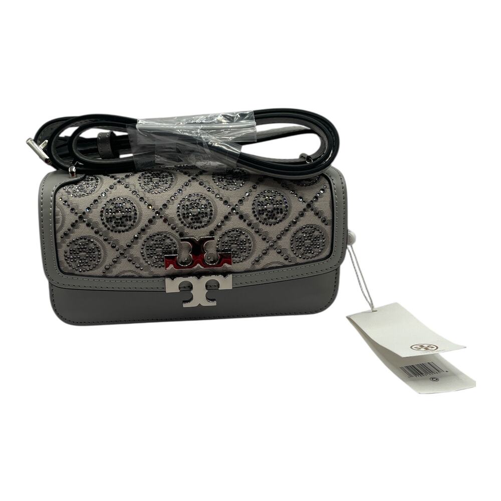 Tory Burch Eleanor Crystal Monogram Small Convertible Crossbody NWT